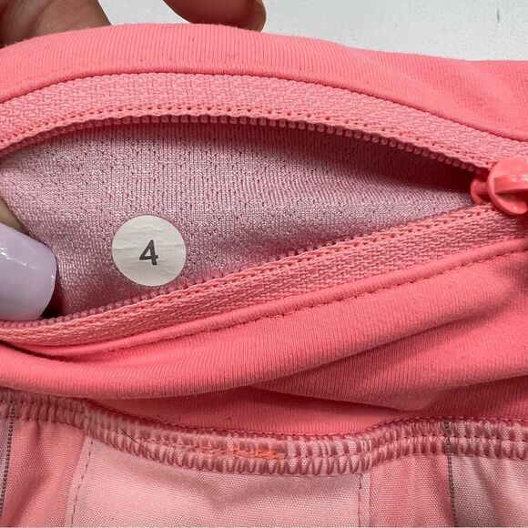 Lululemon Run Pace Setter Skirt Gros Gingham Bleached Coral Size 4 - Picture 5 of 7